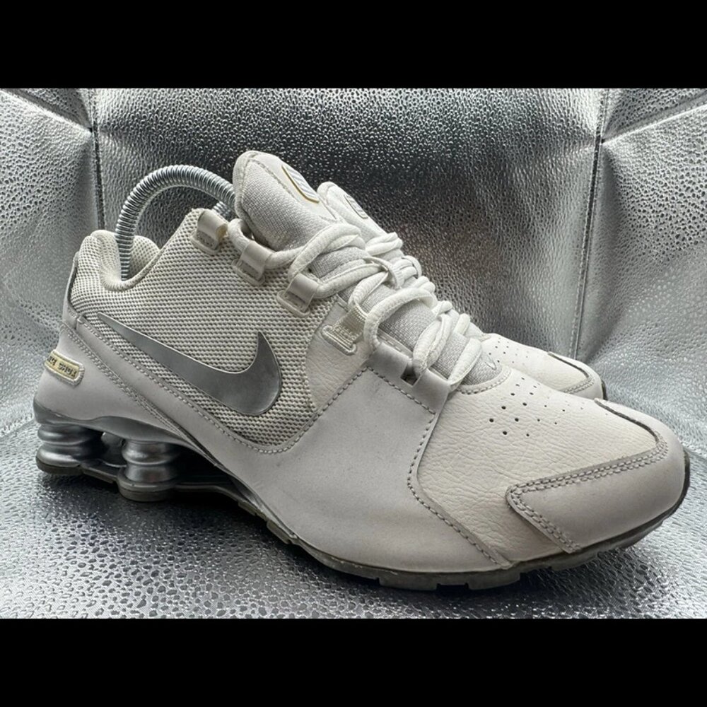 RARE 🚀 Size 7Y Nike Shox Avenue (GS) Shoes White Silver 848112-100 Youth